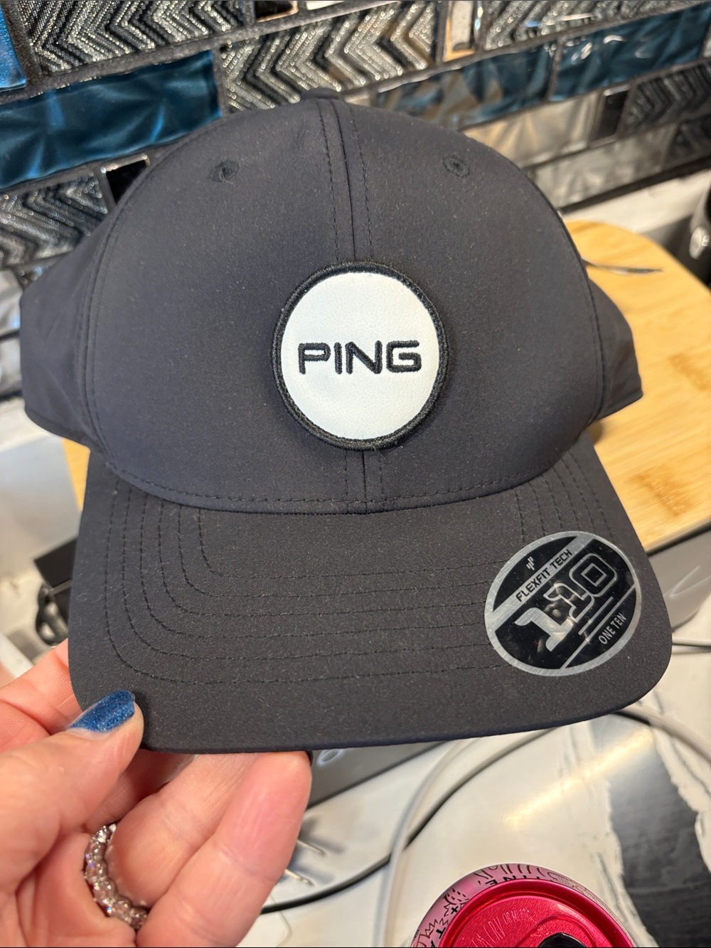 Ping Black Hat with White Circular Logo Patch - Picture 2 of 7